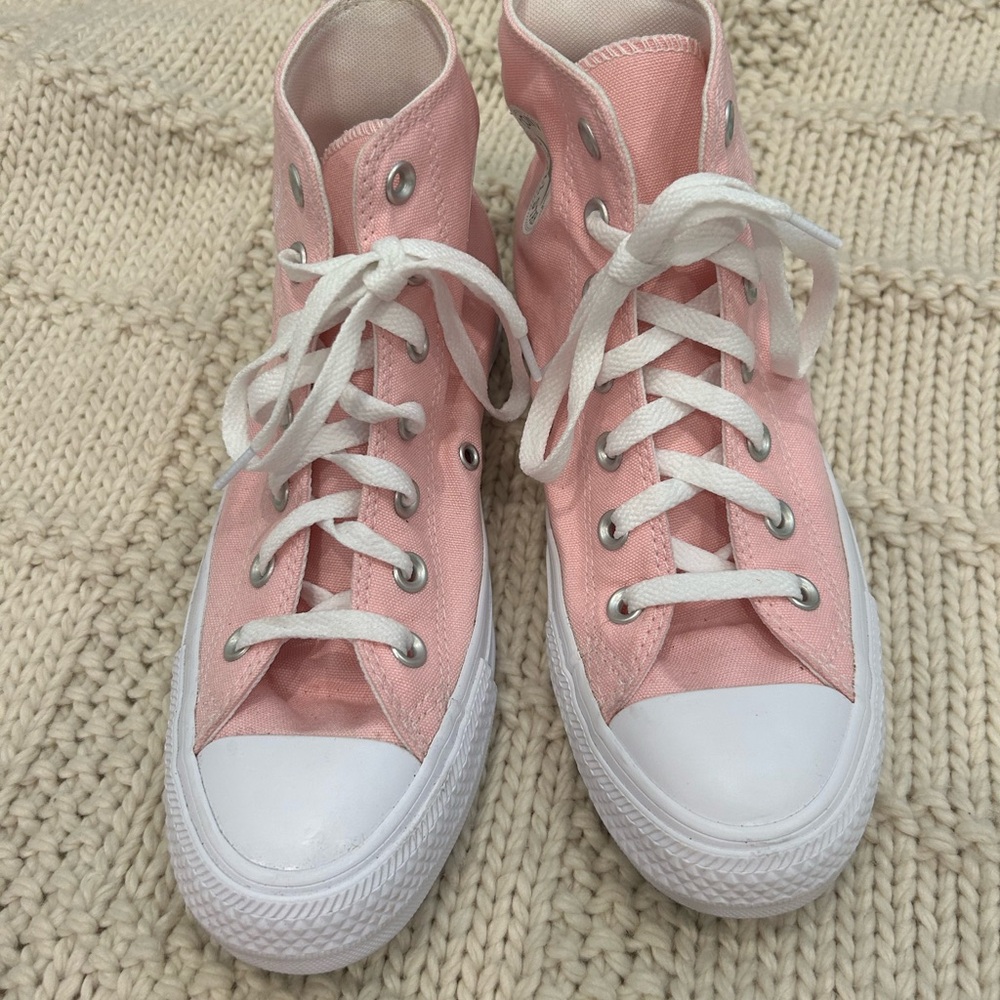 Pink high top Converse